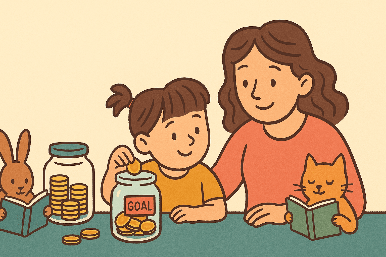 Ilustración del post: Ahorrar para un objetivo con tu peque: cómo guiarlo sin agobiar